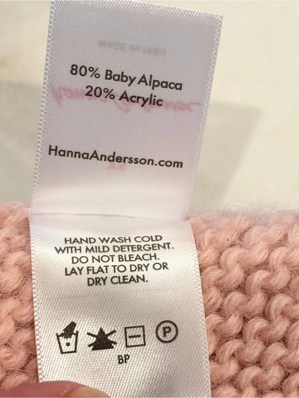 Hanna Andersson Baby’s Very Soft Pink Alpaca Hat XS   Made In Peru